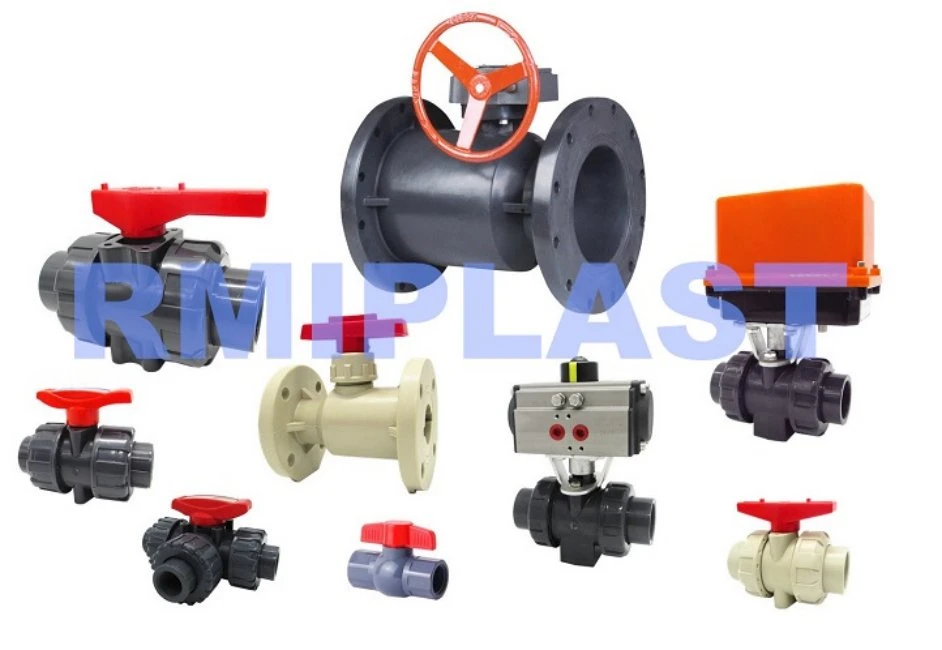 Plastic PVC PVDF PP Pph CPVC UPVC Hand Lever Gear Wheel Weir Diaphragm Valve Butterfly Valve/Flange True Union Ball Valve/Pneumatic Electric Swing Check Valve